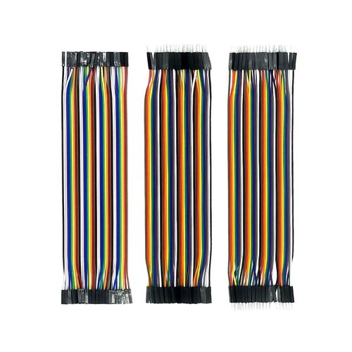 Jumper Wire Cable Set 3 x 40 pices de 20 cm chacune, femelle-femelle, mle-femelle, mle-mle cavaliers cble de pontage 28 AWG fil ponts pour Arduino Raspberry Pi (Lot de 3).[V279]