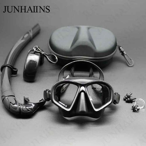 Junhaiins- De Plonge En Apne De Type J Avec Support De Camra,Ensemble De Plonge Pliable,Verre Du Guatemala - Type Black Set