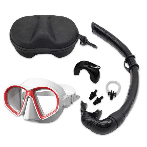 Junhaiins- De Plonge En Apne De Type J Avec Support De Camra,Ensemble De Plonge Pliable,Verre Du Guatemala,Version Libre - Type White Red Set