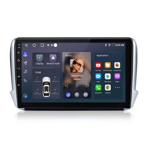 Junsun Autoradio GPS Bluetooth pour Peugeot 2008 208 2013- 2017 Android carplay android auto GPS Navigation WiFi Ecran Tactile