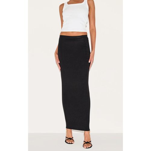 Jupe Longue En Jersey Noir Taille Basse, Noir