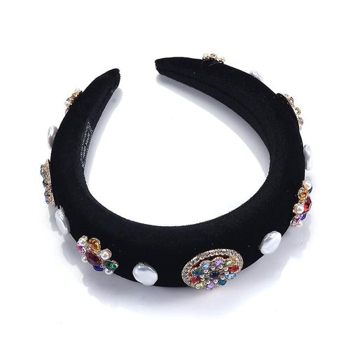 Jusch Bandeau De Perles De Cristal Fait  La Main  La Mode, Bandeau  Large Bord Pour Les Filles Adolescentes, Ornements De Couvre-Chefs De Bal De Fin DAnne, Wz-2027r