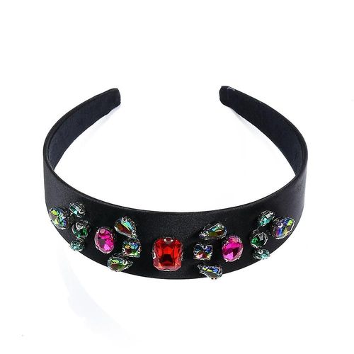Jusch Temprament Baroque Mode Cristal Pierres Prcieuses Colores Accessoires Pour Cheveux Tout Match Bal Bandeau Pour Femmesnoir,Wz-2022r
