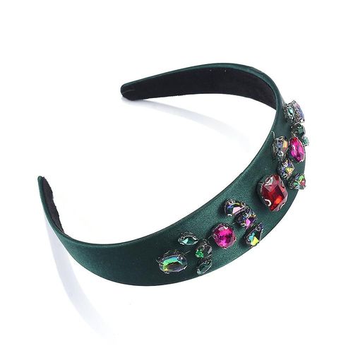 Jusch Temprament Baroque Mode Cristal Pierres Prcieuses Colores Accessoires Pour Cheveux Tout Match Bal Bandeau Pour Femmesvert,Wz-2023r