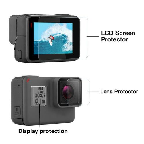 Juste de protection en verre du Guatemala,capuchon d'objectif d'appareil photo,film de protection d'cran LCD,Go Pro,GoPro,Fore5,6,7,Hero5,Hero6,Hero7 - Type Tempered Glass