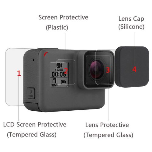 Juste de protection en verre du Guatemala,capuchon d'objectif d'appareil photo,film de protection d'cran LCD,Go Pro- Set-F703002