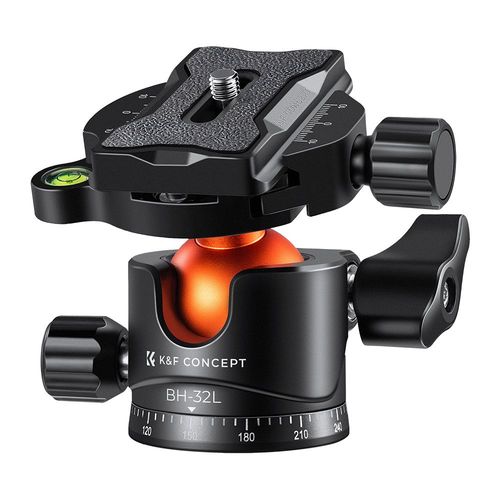 K & F Concept Trpied Tte Camra Trpied Rotule Adaptateurs 360 Degr Rotule 1/4 Dgagement Rapide pour DSLR - 12KG Load E