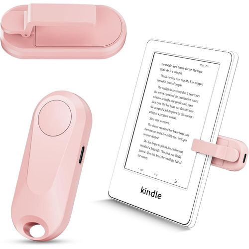 K2 RF Tlcommande Tourneur de Page sur Kindle Paperwhite Accessoires Lecture Kobo Surface Comics/Romans iPhone Tablettes Android Prise de Photos Camra Enregistrement (Rose)