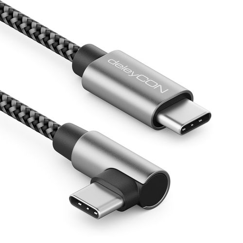KAL-0,5m Cble USB C 1x 90 Coud PD3.0 (60W Charge Rapide) Cble de Charge Court 50cm - C vers C