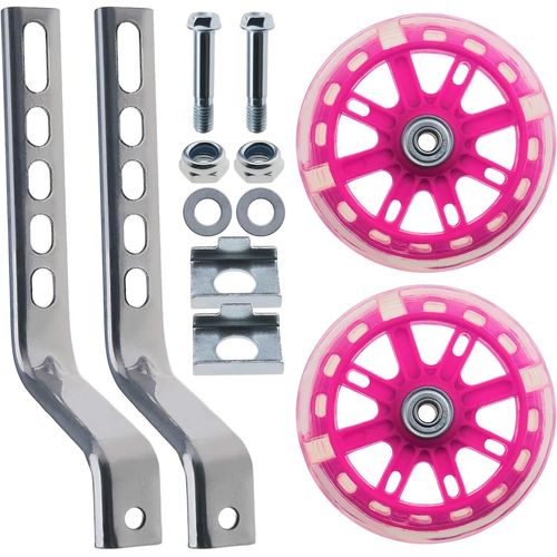 Kal-1 Paire De Stabilisateurs De Vlo Pour Enfants Noir/Rouge/Rose Avec Led Clignotante Pour Vlo De 12  20 Pouces Pour Aider  quilibrer Les Composants Inclus