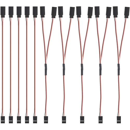 Kal-10 Pcs 5 Rallonges Servo 3 Broches / 5 X Cbles Servo Y Pour Rallonges Pour Panneaux De Commande Pour Drone, Voiture, Robot Tlcommand, Etc.