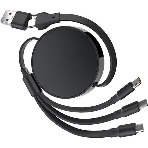 Kal-100w Chargeur Multi Embout Usb A/C, 6 En 1 Chargeur Retractable Pd 6a, Cable Multi Chargeur Recharge Rapide Avec Usb C, Micro Usb Et Port Phone Pour 16 Pro,16 Plus,Mabook,Pad,Galaxy