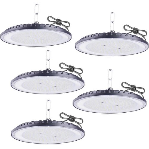 Kal-100w Ufo Projecteur Led Industriel, 5pcs High Bay Lumire clairage D'atelier Lampe Industrielle Led Lustre Intrieur, Hall Projecteur Lampe Pour Entrept Garage Usine Atelier Gymnase