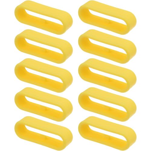 Kal-10pcs Boucles De Sangle De Montre En Silicone Anneaux De Fixation De Remplacement En Silicone Support De Montre Pour Sangle De Montre De 22mm De Largeur, Jaune