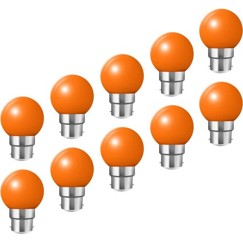 Kal-10x B22 Ampoule Rouge 2w Ampoule Couleur conomie D'nergie Couleur  Led 200lm Adapt Aux Dcoration Ac 220v-240v Orange