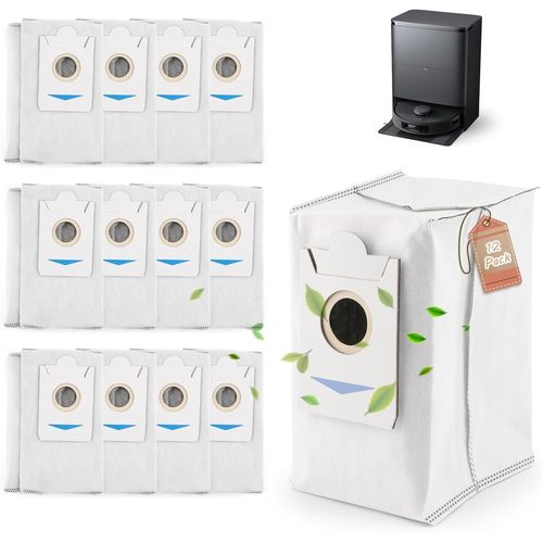 KAL-12Pcs Sacs  Poussire Pour Ecovacs Deebot T30S / T30S Pro Sacs  Poussire De Rechange Pour Ecovacs Deebot X5 Omni/ X2 Omni /X2 Pro Robot Aspirateur Accessoires(3 L)
