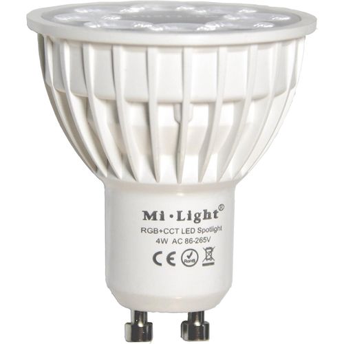 Kal-, 1x 4w Gu10 Rgb + Cct Spot Led  Changement De Couleur Et Cct Ww Cw, Temprature Ajustable, Contrl Par Milight Wifi Ibox/Remote (Non Inclus), Original Mi-Light Fut103
