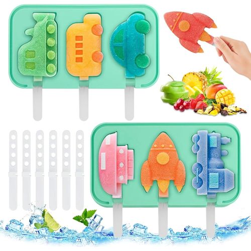 Kal-2 Moules  Glace En Forme De Btonnet,Moules  Glace Pour Enfants,Moules  Glace En Silicone Pour Vhicules,Moules  Popsicles,Moule  Glace Congele En Silicone,Moule  Sucettes Glaces Diy
