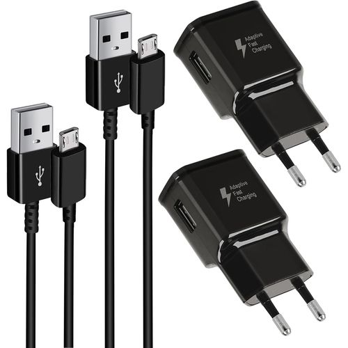 Kal-2-Pack Chargeur Rapide Compatible Avec Samsung Galaxy S6/S6 Edge/S6 Edge +/S7/S7 Edge/S5/S4/S3/S2/Note 4/5/A03/J7/J5/J3, Redmi, Huawei, Ps4, Chargeur Tlphone Avec 1,5m Usb Micro Charging Cble