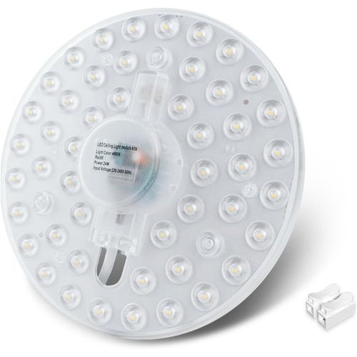 Kal-24w Led Module Conversion Kit Pour Plafonnier Blanc Naturel 4000k Led Circulaire Lampe Remplacement Avec Aimant De Montage Ampoule De Rechange Pour Salle  Manger, Chambre  Coucher 220v