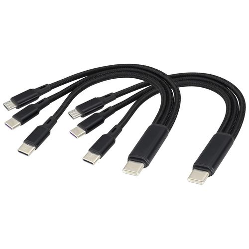 Kal-2pack/4pied 3 En 1 Usb C Splitter Cble Usb C 2.0  Double Type C Mle+Micro Usb Mle Cble Charge 2a Charge Rapide (19cm-2packs/Black, Type C To Dual Type C+Micro)