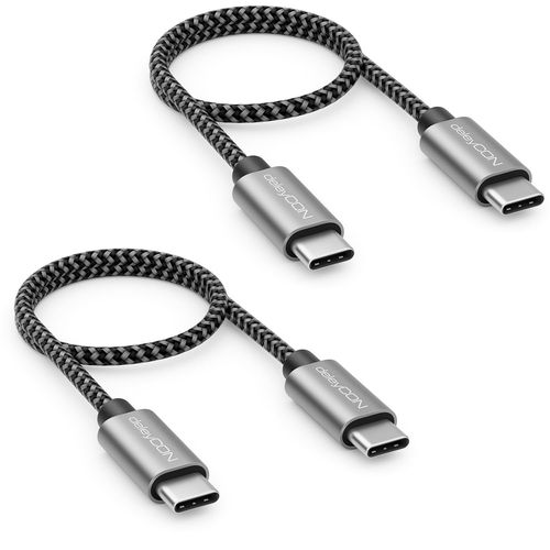 KAL-2x 0,30m Cble USB C PD3.0 (60W Charge Rapide) Cble de Charge Court de 30cm - C vers C