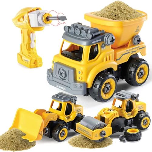 KAL-3 En 1 Vhicules De Construction Jouet De Camion Dmonter Jouet, Se Transforme En Vhicule Tlcommand, Cadeau Pour Enfants Garons Et Filles, Voiture Jouet Garon 3 4 5 6 Ans.