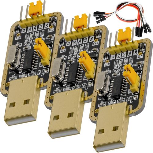 KAL-3X Adaptateur USB UART-TTL 3.3V 5V CH340G Module de Conversion d'interface et 20cm Jumper Cable, Compatible avec Arduino incluant Un E-Book!