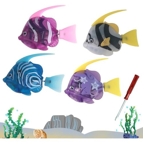 KAL-4 Pices Robo Fish, Natation Fish Robot, Robofish For Cat Jouets, Rutilisable Poisson Piscine Jouet De Bain Pour Bebe Enfants Chat Chiens, Jouet De Piscine Pour La Piscine