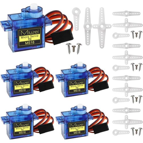 KAL-5X Micro Servo Moteur 9G Pour Rc Robot Bras/Main/Marche Avion Hlicoptre Bateau Voiture Vhicule Commande Avec Cble180 Mini Servomoteur Compatible Avec Arduinoet Et Raspberry Pi