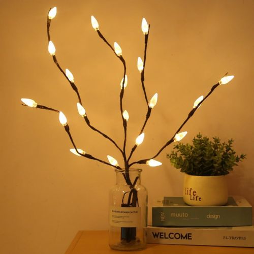 Kal-70 Cm 2 Branches 40 Ampoules Led Lampe De Branche  Piles Led Branches De Saule claires Remplissage De Vase Utilisation Pour Les Dcorations De Nol De Fte  La Maison Intrieure Et Extrieure