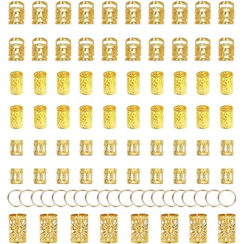 Kal-85 Pices Bijoux Cheveux Tresse Dreadlocks Perle Cheveux Mtal Rglable Vikings Spiral Coils Bague Cheveux Anneau Cheveux Pour Hommes/Femmes Cheveux Dcoration Und Accessoires De Coiffure