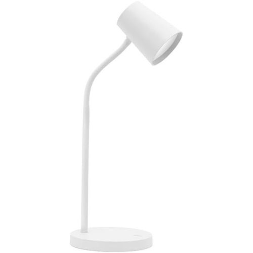 Kal-Abisko Lampe De Bureau Blanche En Pvc Durable Lampe  Poser clairage Led 5w, Ajustable, Compacte, Bureaux, Chambres, Espaces De Travail, Prise Type E, Bouton D'allumage Sur Socle, Led Intgre