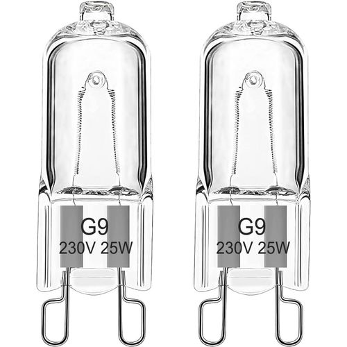 Kal-Ampoule Halogne G9 Pour Four 25w 230v Ampoule De Four G9 Dimmable Ampoule  Tolrance De 300C Pour Aeg/Neff/Whirlpool/Smeg/Bosch Four, Micro-Ondes, Blanc Chaud 2700k, Lot De 2