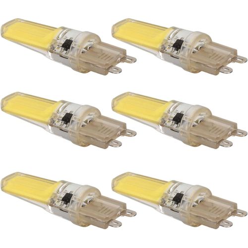Kal-Ampoule Led, 6pcs Silicone G9 Cob Dimmable Lampes Murales Professionnelles Lampes De Table 220v, Remplacement D'ampoule De Fournitures Mnagres (Lumire Blanche)