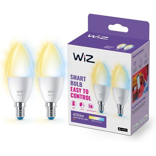 Kal-, Ampoule Led Connecte Wi-Fi Nuances De Blanc E14, quivelent 40w, 470 Lumen, Lot De 2, Fonctionne Avec Alexa, Google Assistant Et Apple Homekit