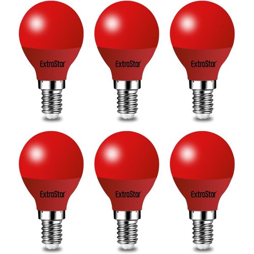 Kal-Ampoule Led Couleur E14 4w quivalente 40w Ac 220v-240v, Ampoules Guirlande Couleur Led G45, Orange Rouge Jaune Bleu Vert Pour Lumires De Nol De Patio Extrieur (Rouge, Lot De 6)