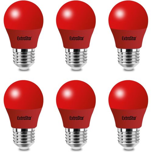 Kal-Ampoule Led Couleur E27 4w quivalente 40w Ac 220v-240v, Ampoules Guirlande Couleur Led G45, Orange Rouge Jaune Bleu Vert Pour Lumires De Nol De Patio Extrieur (Rouge, Lot De 6)