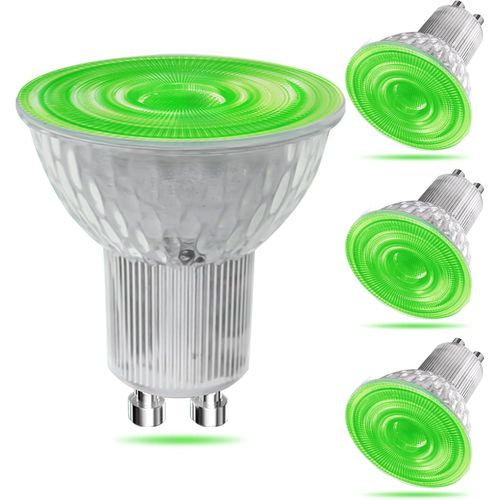 Kal-Ampoule Led Gu10 Couleur Vert,5w Mr16 Lampe Led Vert Non Dimmable, Angle De Faisceau 120, Halogne 50w quivalent, Pour clairage Paysager Et clairage Dcoratif,Lot De 4
