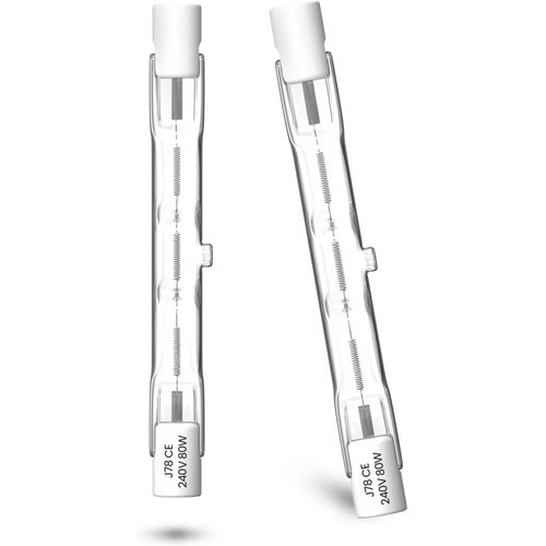 Kal-Ampoules Halognes 78mm 80w Dimmable Linaire Halognes Blanc Chaud 2800k Projecteur Halognec, J78 R7s Double Base, Equivalent  5w R7s Led Pour clairage De Jardin Paysager (Lot De 2)