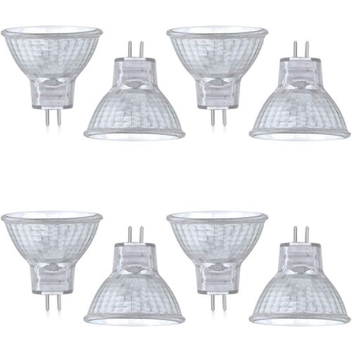 Kal-Ampoules Halognes Mr11 Gu4/G4 20 W, Ac/Dc 12  24 V, Rrflecteur Halogne De Blanc Chaud 2800k, Rayon Lumineux Gu4 Bi-Pin Base Spots Encastrables Pour Hotte Cuisine Jardin (Lot De 8)