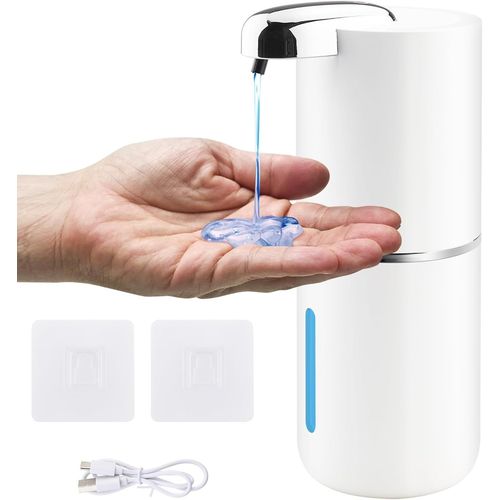 Kal-Automatique Distributeur De Sapone, 380 Ml Rechargeable Liquide Distributeur De Savon Mural Avec Capteur De Mouvement Infrarouge Pour Bagni E Cucine Blanc