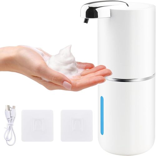 Kal-Automatique Distributeur De Sapone, 380 Ml Rechargeable Mousse Distributeur De Savon Mural Avec Capteur De Mouvement Infrarouge Pour Bagni E Cucine