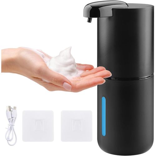 Kal-Automatique Distributeur De Sapone, 380 Ml Rechargeable Mousse Distributeur De Savon Mural Avec Capteur De Mouvement Infrarouge Pour Bagni E Cucine Noir