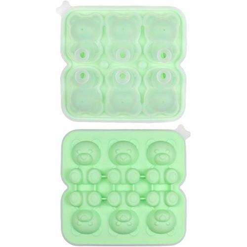 Kal-Bac  Glaons Ours  6 Cavits 3d Ours Moule  Glaons Machine  Glace En Silicone Avec Entonnoir,Bac  Glaons Mignon En Form Pour Boisson Froide,Chocolats Et Bonbons