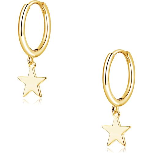 Kal-Boucles D'oreilles Croles En Argent Sterling 925 Avec Pendentif En Forme De C?ur Et toile - Boucles D'oreilles Croles Avec Zircone Cubique - Hypoallergniques - Pour Femme Et Fille