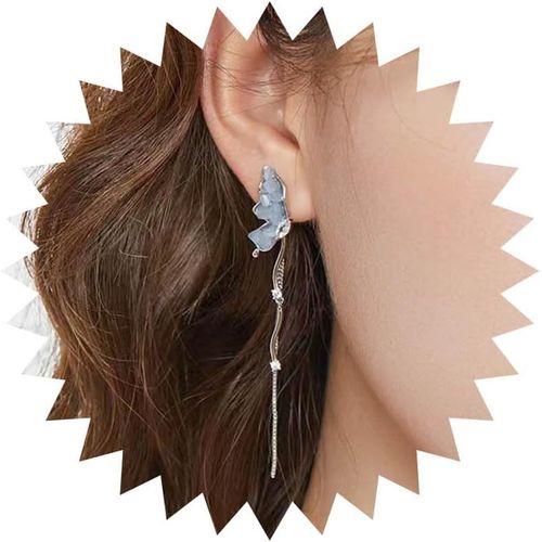 Kal-Boucles D'oreilles Papillon Avec Houppe Longue Boucles D'oreilles Papillon Boho Vertes Boucles D'oreilles Papillon Cz Curve Boucles D'oreilles Papillon Bijoux Pour Femmes Filles