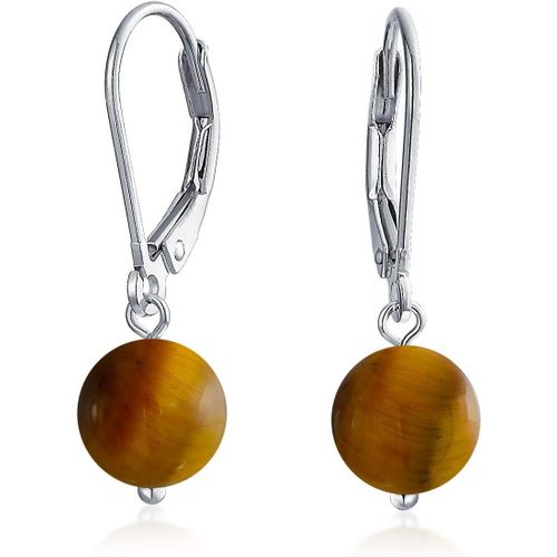 Kal-Boucles D'oreilles Pendantes En Forme De Boule Ronde De 8 Mm En Pierre Prcieuse Simple Pour Femmes Avec Fermoir Scuris  Levier En Argent Sterling .925 Pierres De Naissance Plus De Couleurs