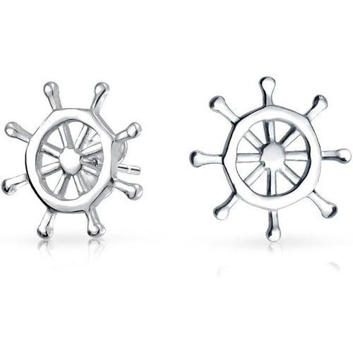 Kal-Boucles D'oreilles Pendantes Simples De Vacances Tropicales  La Plage Lune De Miel Bateau Nautique Roue De Navire Ancre Fermoir  Levier Pour Femmes Adolescentes Plaqu Or Jaune Argent Sterling