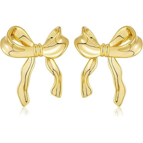 Kal-Boucles DOreilles  N?ud, Boucles D'oreilles Tendance En Forme De N?ud, Aiguille En Argent 925 Boucles DOreilles  N?ud En Argent Dor, Boucles D'oreilles  Clous En Ruban
